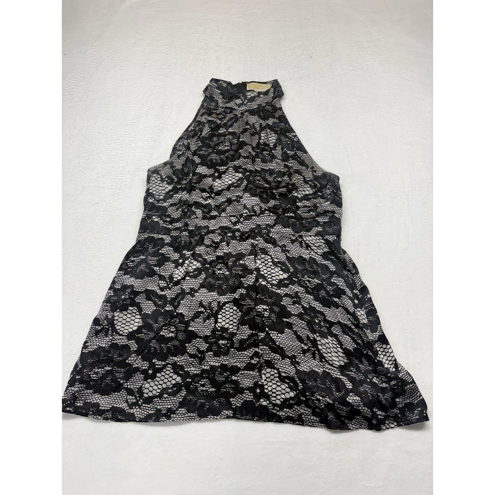 Michael Kors sleeveless halter top 100% Silk Babydoll Style Sz 10 Classic Chic - Picture 2 of 13